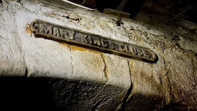 The original street sign in Mary King's Close