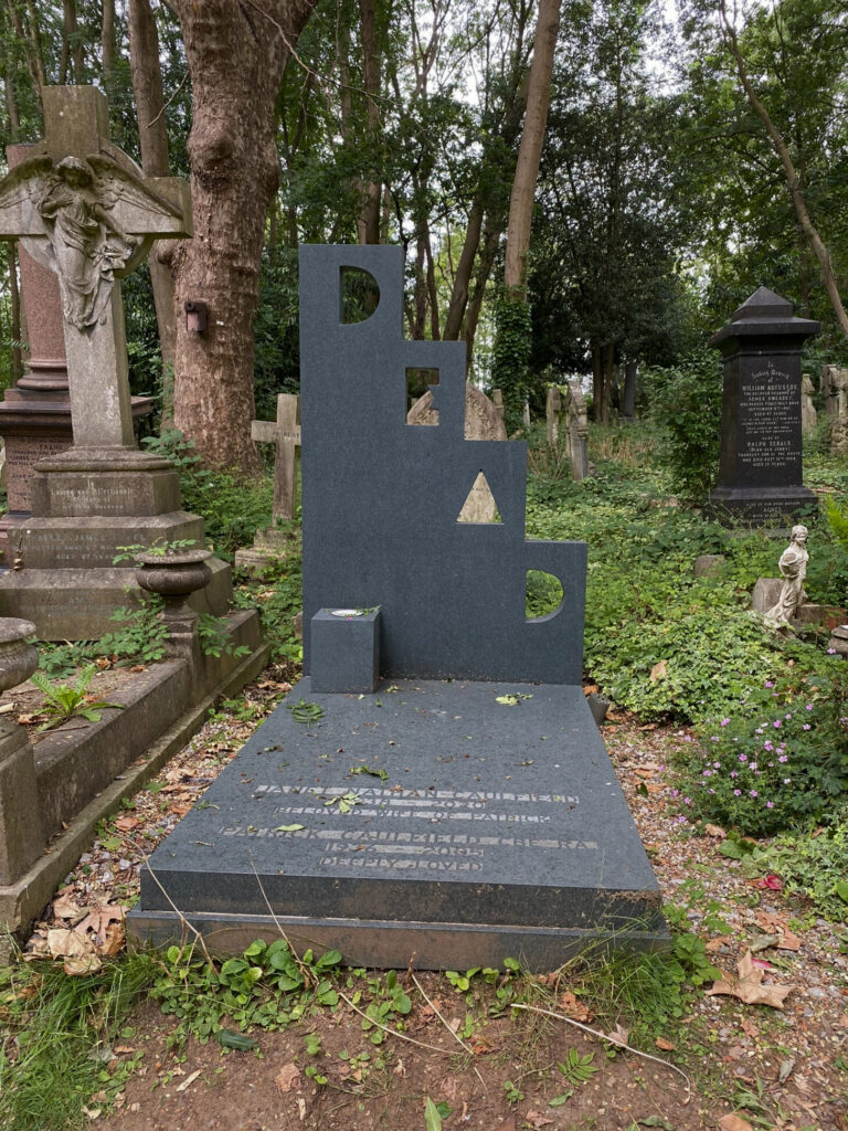 Patrick Caulfield's grave in Highgate Cemetery