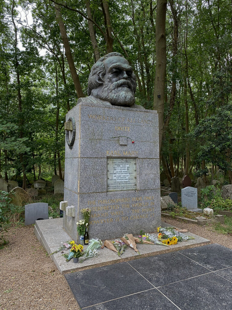 Karl Marx monument in Highgate Cemetery