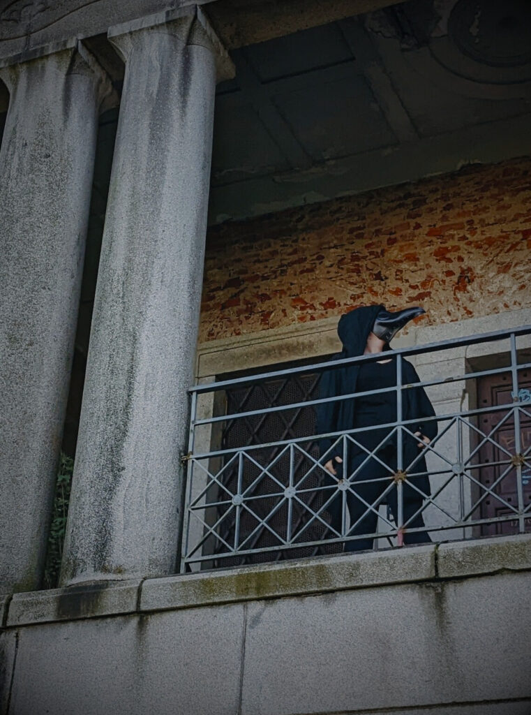 a morbid tourist in an abandoned building